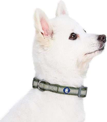 Blueberry Pet Essentials Matching Large Dog Collar | Adjustable Classic Solid Color Nylon Dog Collars for Large Dogs | Reflective Dark Olive Dog Collar for Large Dogs
