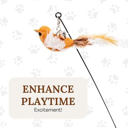 GADGETSOLOGY Cat Toys for Bored Indoor Adult Cats Any Surface Base Wand Stimulation Toys for Indoor Cats Cat Feather Toy Cat Feather Cat Toy Wand Juguetes para Gatos Activos Juegos para Gatos