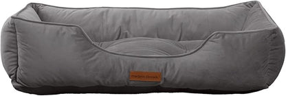 Modern Threads Luxury Dog Bed - Comfortable Tufted Velvet Cushion for Small to Large Dogs - Machine Washable - Durable & Cute Sleep Space for Pets - Pamper Your Pet with Cozy Beds - Charcoal