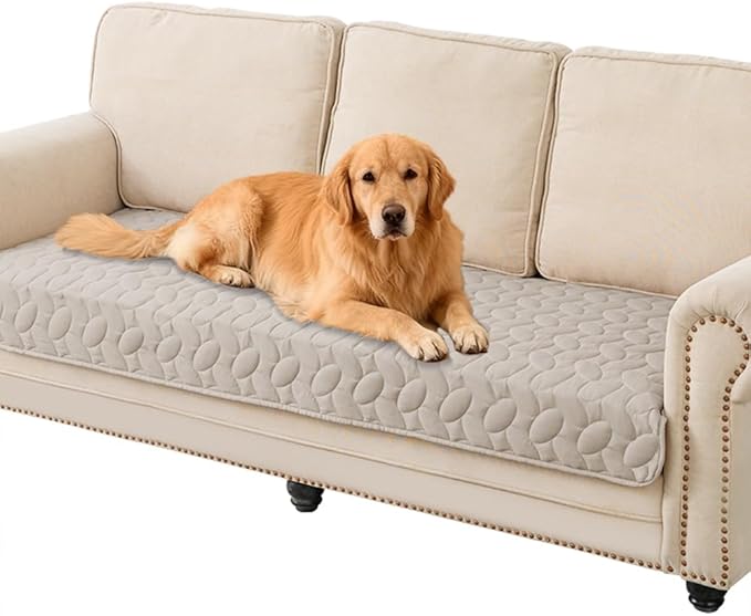 Ameritex Waterproof Pet Bed Cover Anti-Slip Dog Bed Blanket for Sofa and Furniture Waterproof New Pattern Design (Khaki, 30x70 Inch (Pack of 1))