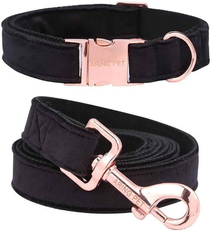ARING PET Dog Collar and Leash, Velvet Dog Collar and Leash Set, Soft & Comfy, Adjustable Collars for Dogs Medium