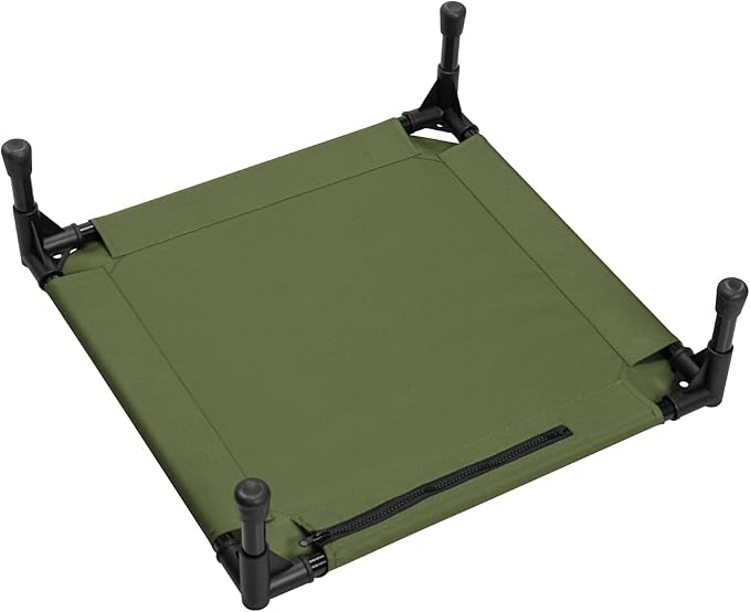 Love&go Elevated Dog Bed with Metal Frame, Cooling Raised Pet Cot for Dog and Cat (S - Olive Green, Small-18.5x18.5x5.5 inch)