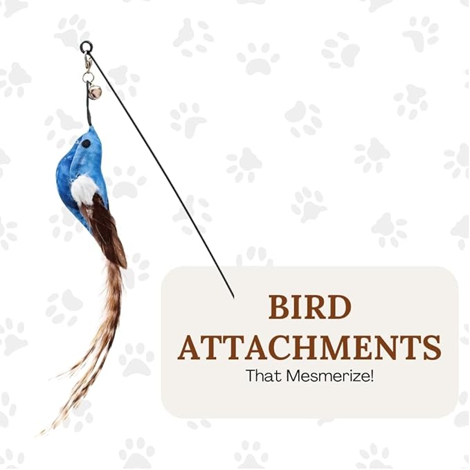 GADGETSOLOGY Cat Toys for Bored Indoor Adult Cats Any Surface Base Wand Stimulation Toys for Indoor Cats Cat Feather Toy Cat Feather Cat Toy Wand Juguetes para Gatos Activos Juegos para Gatos