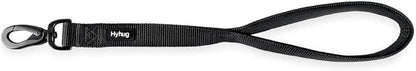 Hyhug Premium Heavy Duty Nylon 18 Inch Short Leash with Soft Cushioned Padded Handle for Giant Large Medium Boy and Girl Dogs - Daily Use Walking, Professional Training. (18 Inches, Black)
