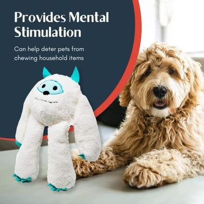 Flourish Pets 3 in 1 Multi-Layer Chew Toy for Active Dogs | Non-Toxic BPA Free Double Stitched Soft Fabric Exterior Dog Toys | Long-Lasting Dog Plush Toys - Large Yeti/Sloth 5"