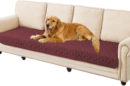 Ameritex Waterproof Pet Bed Cover Anti-Slip Dog Bed Blanket for Sofa and Furniture Waterproof New Pattern Design (Burgundy, 30x90 Inch (Pack of 1))