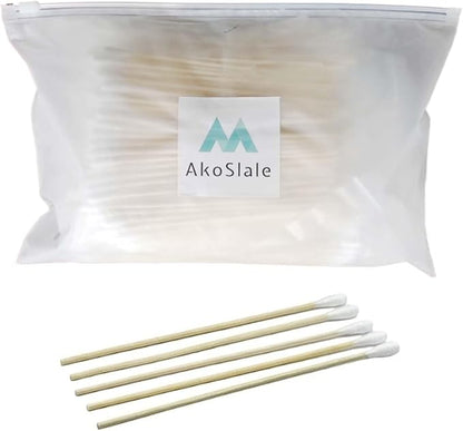 600pcs Dog Ear Swabs 6 Inch (6 Packs) - Bulk Bamboo Cotton Buds Refill - Sturdy Bamboo Stick Applicators for Precision Ear Cleaning, Groomers, Gun Cleaning & Cats - Safe & Absorbent Heads