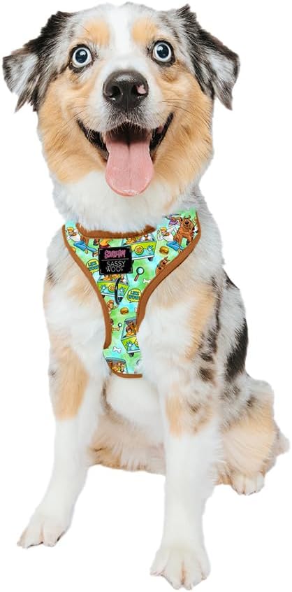 Sassy Woof Dog Adjustable Harness - Scooby-Doo™ - M, Breathable Mesh, No Pull Design with Two D-Rings, Patented Design, Perfect for Medium Dogs - Officially Licensed