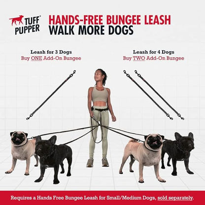 Add-On Accessory Bungee Leash | Add One Medium Dog Up to 45 lbs | Requires Purchase of Two Medium Dog Hands Free Bungee Leashes Sold Separately | Buy One for Three Dogs | Buy Two for Four Dogs