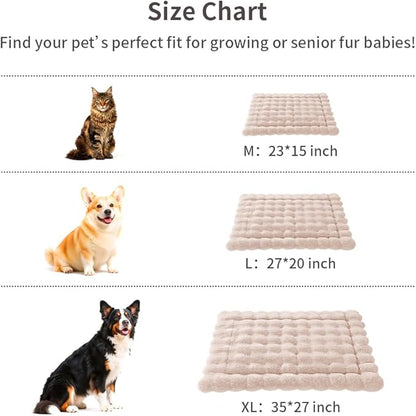 SOMAHE Self-Warming Cat Bed, Plush Faux Fur Pet Bed Mat with Anti-Slip Bottom, Ultra Soft Heated Pad for Cats & Kittens, Cozy Fluffy Bed for Window & Sills Couches, Machine Washable, 23x15 Inch White