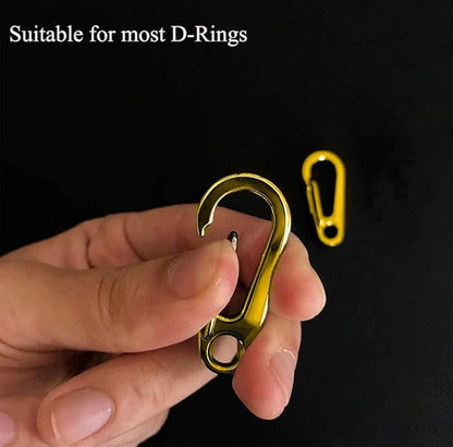 Dog Tag Clips / 2 Pack/Multiple Size 304 Stainless Steel Quick Clip with Rings/Easy Change Dog Cat ID Tag Holder for Small pet Collars and Harnesses.(2 Medium Gold)