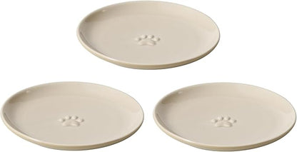 Havniva 6.1'' Ceramic Wide Cat Dishes, Set of 3 Ceramic Cat Bowls, Indoor Kitten Feeding Wet & Dry Shallow Food Dish Anti Whisker Fatigue(3 Pcs)