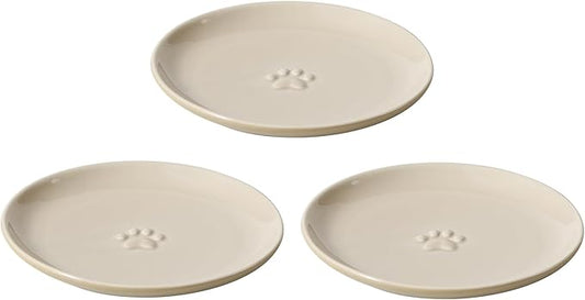 Havniva 6.1'' Ceramic Wide Cat Dishes, Set of 3 Ceramic Cat Bowls, Indoor Kitten Feeding Wet & Dry Shallow Food Dish Anti Whisker Fatigue(3 Pcs)