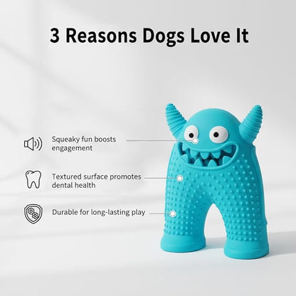 LOS ANDES Squeaky Dog Toys for Medium Small Dogs, Cute Monster Pet Toy, Silicone Toy with Interactive Squeaker to Kill Boring Time