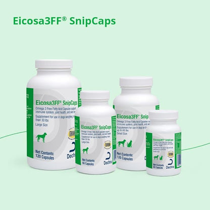 Eicosa3FF SnipCaps Omega 3 Free Fatty Acid Capsules for Dogs and Cats - Small, 60 ct