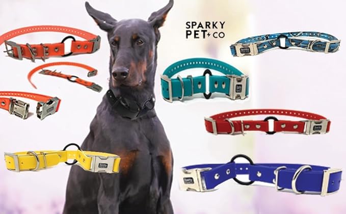 Sparky Pet Co - Zeus ECollar Replacement Strap - Bungee Loop Dog Collar - Waterproof Biothane - Adjustable - Double Buckle - Quick Snap Metal Clasp - For Invisible Fence Systems - 3/4" x 28" Grey Camo