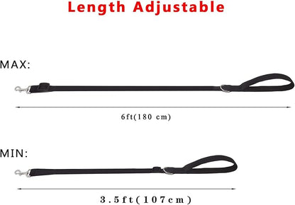 6FT/ 10FT Adjustable Dog Leash, Nylon Dog Leashes for Medium Large Dogs (6FT, Orange)
