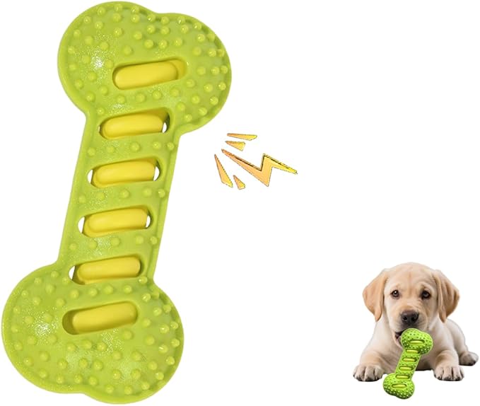 Interactive Dog Chew Sound Toy, Made of TPR Material, is bite-Resistant and Durable. It can be Used for Dog Teeth Cleaning and Training, and is an Ideal Toy for Dogs.（Green）