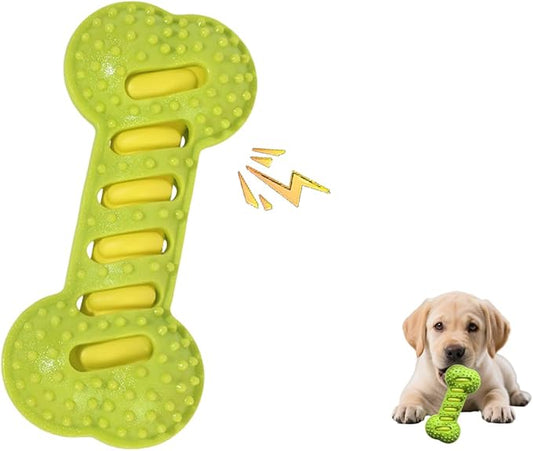 Interactive Dog Chew Sound Toy, Made of TPR Material, is bite-Resistant and Durable. It can be Used for Dog Teeth Cleaning and Training, and is an Ideal Toy for Dogs.（Green）