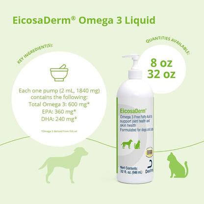 Omega 3 Liquid for Dogs and Cats, 32 oz