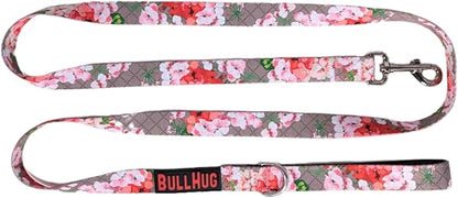 BULLHUG 6 FT Bulldog Leash with Padded Handle. Perfect for Bulldogs, French Bulldogs, Pugs & All Breeds. Leashes for Walking, Training Lead for Bulldogs (Pink Floral)
