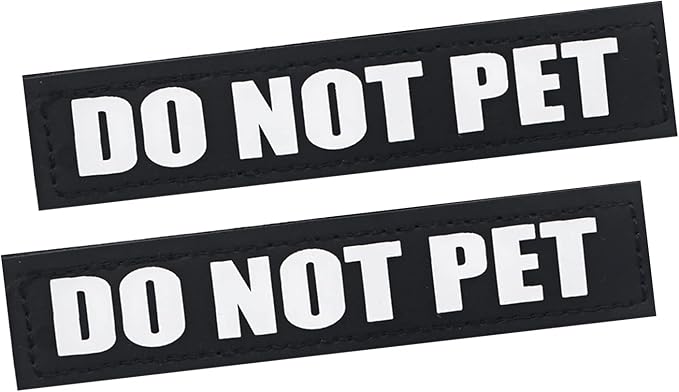 Removable Service Dog Patches, 2Pack Black Vest Patches for in Training Dog, Harness Patches with Hook Backing, DO NOT PET-S