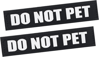 Removable Service Dog Patches, 2Pack Black Vest Patches for in Training Dog, Harness Patches with Hook Backing, DO NOT PET-S