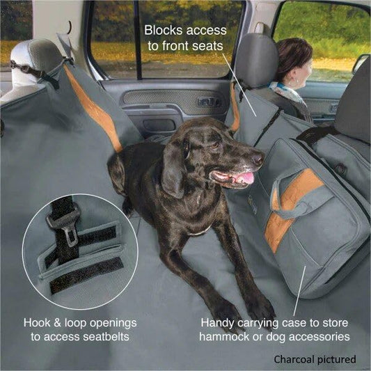 Kurgo Wander Dog Hammock Car Seat Cover for Pets, Pet Seat Cover, Car Hammocks for Dogs, Water-Resistant (55" Wide, Black)
