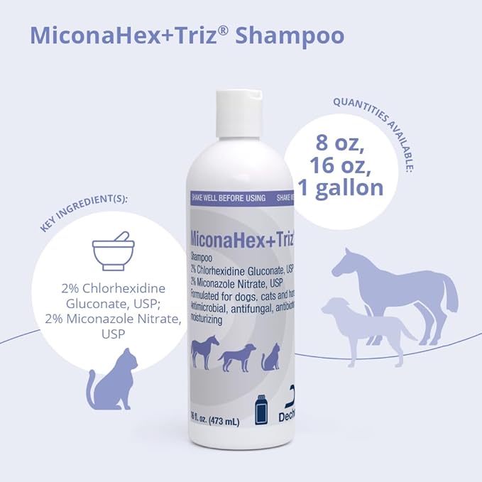 MiconaHex+Triz Shampoo for Dogs, Cats and Horses, 16 oz, Unscented