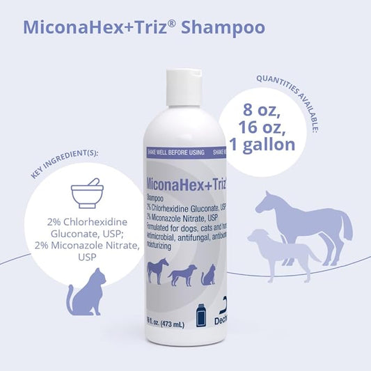 MiconaHex+Triz Shampoo for Dogs, Cats and Horses, 16 oz, Unscented