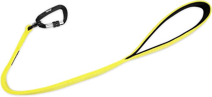 Hyhug Short Dog Leash Heavy Duty Nylon with Comfortable Padded Handle, Durable Training Pet Leashes for Small Medium Large Dogs(24 Inches, Luminous Yellow)