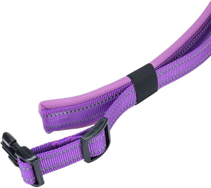 EXCELLENT ELITE SPANKER Reflective Dog Collar Classic Soft Padded Breathable Nylon Adjustable Pet Collar with Quick Release Buckle for Boy Girl Male Female Small Medium Large Dogs Training(Purple-XL,)