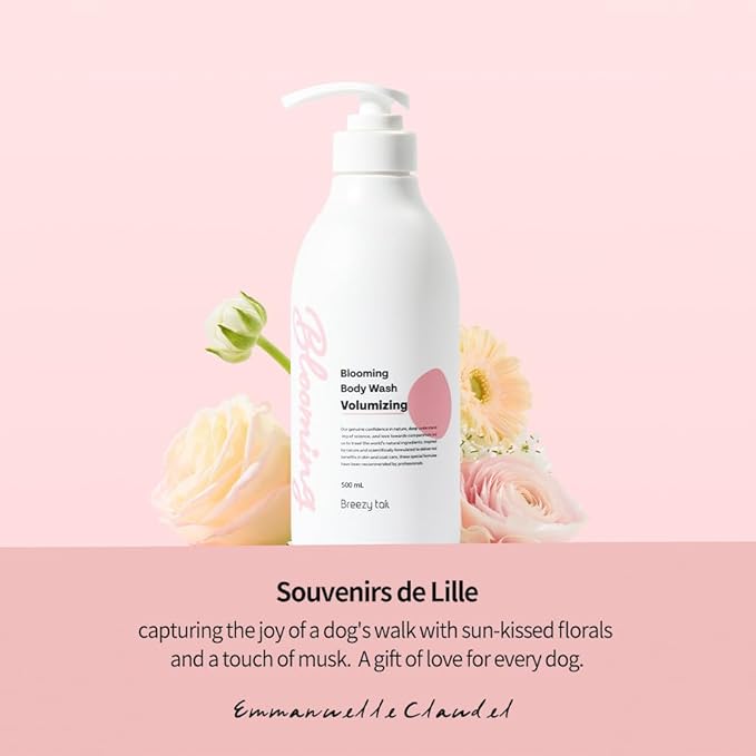 Breezytail Blooming Volumizing Dog Shampoo, Loved by Top Korean Groomers, Volumizing Formula for a Shiny & Fluffy Coat – Easy Breezy, Professional Care at Home (16.9 fl oz/500ml) (16.9 fl oz)