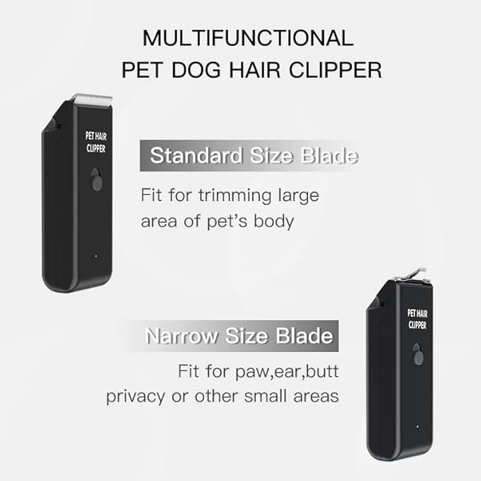 Tileon Feet Hair Trimmer, Dog Clippers,Quiet Washable USB Rechargeable Cordless Dog Grooming Kit,Electric Pets Hair Trimmers Shaver Shears for Dogs and Cats Black