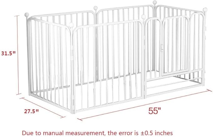 PEIPOOS Dog Pen Pet Playpen Panel Pen Bunny Fence Indoor Outdoor Fence Playpen Heavy Duty Exercise Pen Dog Crate Cage Kennel(White)