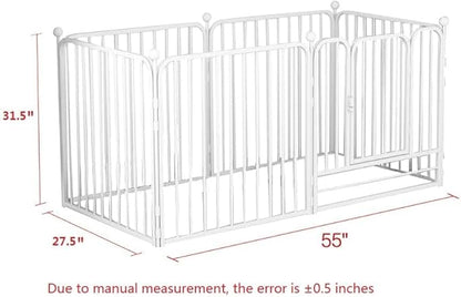 PEIPOOS Dog Pen Pet Playpen Panel Pen Bunny Fence Indoor Outdoor Fence Playpen Heavy Duty Exercise Pen Dog Crate Cage Kennel(White)