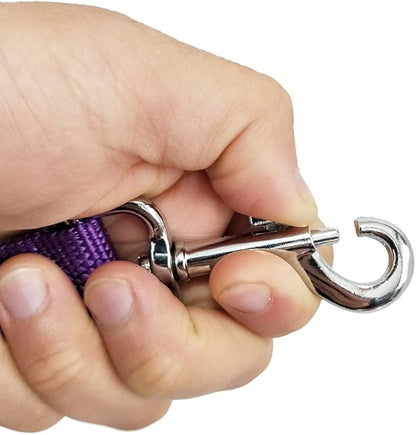 Nylon Dog Training Leash, Traction Rope, 4Ft /5 Foot /6 Feet Long, 5/8 inch 3/4 Inch 1 Inch Wide, for Small and Medium Dogs (1'' x 7 FT, Purple)