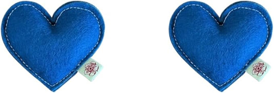 Catnip Toy – Heart Shape, Organic Catnip, 100% Wool Felt, Grown & Made in The USA - Blue, 2 Pack