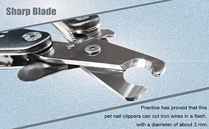 2025 Silent Design Nail Clipper for Anxiety Sensitive Dogs, Sharp Blade Cut Thick Nail Smoothly, 3 in 1 Compact Build-in Nail File & Comb, Heavy Duty Manual Professional Dog Nail Clipper