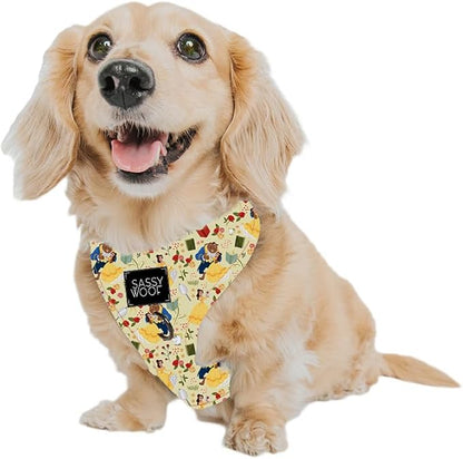 Sassy Woof Dog Adjustable Harness - Disney Princess Beauty and The Beast Belle - XS, Breathable Mesh, No Pull Design with Two D-Rings, Perfect for Medium Dogs - Officially Licensed