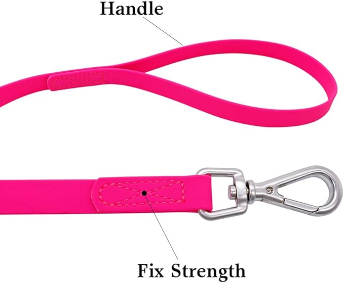 Waterproof Dog Training Leash 50FT 30FT 15FT 10FT 5FT Heavy Duty Recall Long Lead for Large Medium Small Dogs (5FT, Pink)