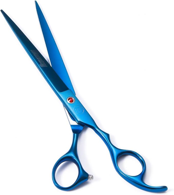 Professional Dog Scissors Set - 7/8 Inch Pet Grooming Shears, Chunkers, Curved and Thinning Scissors With Comb