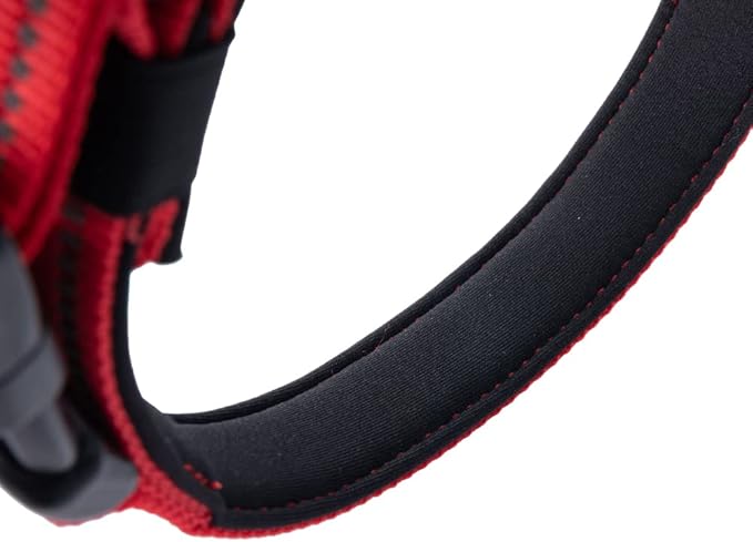 EXCELLENT ELITE SPANKER Reflective Dog Collar Classic Soft Padded Breathable Nylon Adjustable Pet Collar with Quick Release Buckle for Boy Girl Male Female Puppies Small Medium Large Dogs(Red-L)