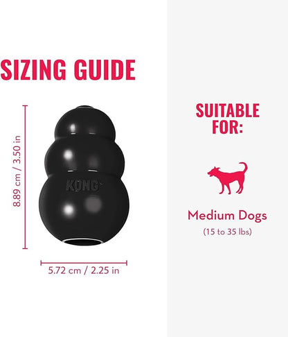 KONG Extreme Dog Toy - Fetch & Chew Toy - Treat-Filling Capabilities & Erratic Bounce for Extended Play Time Most Durable Natural Rubber Material - for Power Chewers - for Medium Dogs
