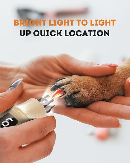 7-Speed Dog Nail Grinder with LED Light – Ultra Quiet Electric Pet Nail Trimmer for Large Dogs & Cats – Professional Grooming Tool with Dust Collector, One-Hand Speed Control & Instant Stop Safety