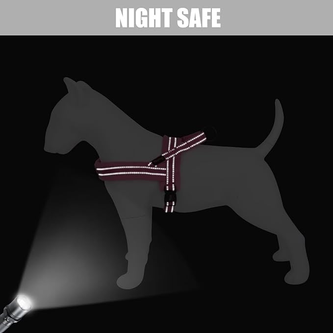 Didog Soft Flannel Padded Dog Vest Harness, No Pull/Quick Fit Reflective Dog Strap Harness, Easy for Training Walking (XS:Chest 15-18", Pink)