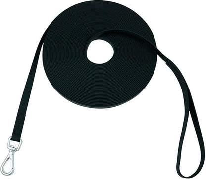 Waterproof Dog Training Leash 50FT 30FT 15FT 10FT 5FT Heavy Duty Recall Long Lead for Large Medium Small Dogs (15FT, Black)