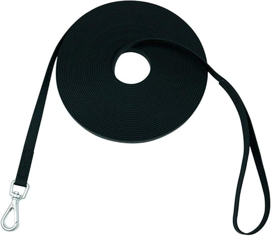 Waterproof Dog Training Leash 50FT 30FT 15FT 10FT 5FT Heavy Duty Recall Long Lead for Large Medium Small Dogs (30FT, Black)