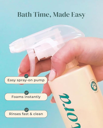 [petora] FURFECTION Rice Water Foaming Spray Shampoo for Dogs | Free of Harsh Ingredients, Fragrance | Hydrating, Deep Cleansing and Adding Shine | Plant-Based, pH-Balanced Formula (13.5 Fl Oz)