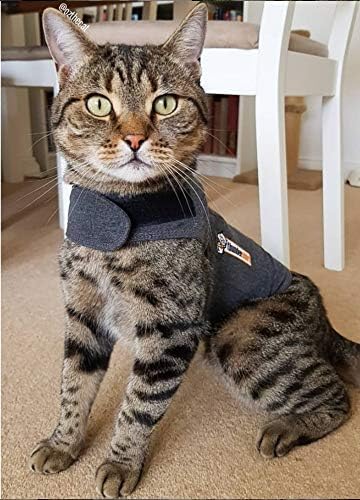 Thundershirt Classic Cat Anxiety Jacket, Heather Gray, Medium (9 to 13 lbs), THU-009